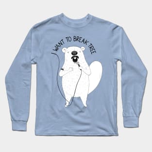 I Want To Break Tree | Animal Karaoke Collection | Blue Long Sleeve T-Shirt